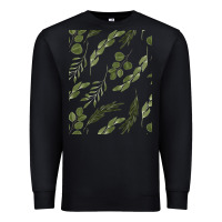 Black Watercolor Eucalyptus Pattern Premium Sweatshirt - artisFamous