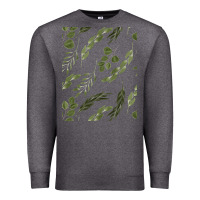 Charcoal Heather Watercolor Eucalyptus Pattern Premium Sweatshirt - artisFamous