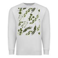 Dove Grey Watercolor Eucalyptus Pattern Premium Sweatshirt - artisFamous