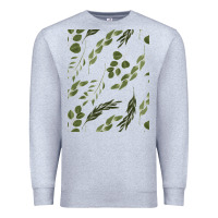 Heather Grey Watercolor Eucalyptus Pattern Premium Sweatshirt - artisFamous