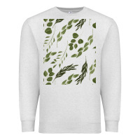 Oatmeal Heather Watercolor Eucalyptus Pattern Premium Sweatshirt - artisFamous