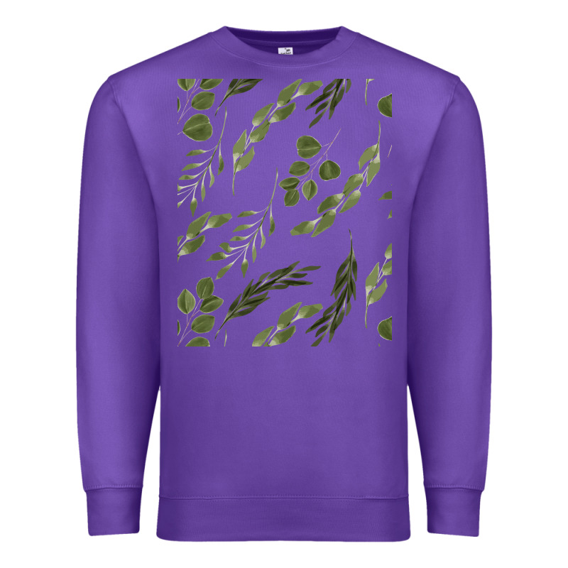 Watercolor Eucalyptus Pattern Premium Sweatshirt by artisFamous | Teevron