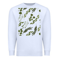 White Watercolor Eucalyptus Pattern Premium Sweatshirt - artisFamous