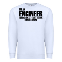 White i'm an engineering Premium Sweatshirt - artisFamous