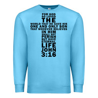 Ocean Blue John 3:16 Bible Verse Cool Christian Church Shirts Christianity Premium Sweatshirt - artisFamous