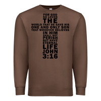 Chestnut John 3:16 Bible Verse Cool Christian Church Shirts Christianity Premium Sweatshirt - artisFamous