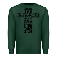Sports Green John 3:16 Bible Verse Cool Christian Church Shirts Christianity Premium Sweatshirt - artisFamous