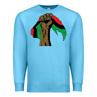Ocean Blue black power african license Premium Sweatshirt - artisFamous
