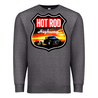 Charcoal Heather HOT ROD GARAGE CAR Premium Sweatshirt - artisFamous
