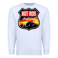 White HOT ROD GARAGE CAR Premium Sweatshirt - artisFamous