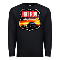 Black HOT ROD GARAGE CAR Premium Sweatshirt - artisFamous