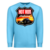Ocean Blue HOT ROD GARAGE CAR Premium Sweatshirt - artisFamous