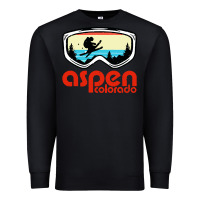 Black aspen colorado ski mountain skiing retro vacation Premium Sweatshirt - artisFamous