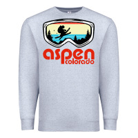 Heather Grey aspen colorado ski mountain skiing retro vacation Premium Sweatshirt - artisFamous