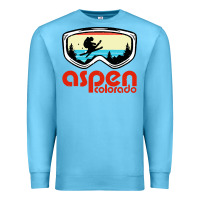 Ocean Blue aspen colorado ski mountain skiing retro vacation Premium Sweatshirt - artisFamous