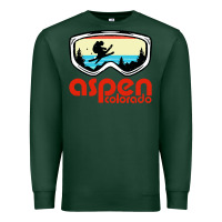 Sports Green aspen colorado ski mountain skiing retro vacation Premium Sweatshirt - artisFamous