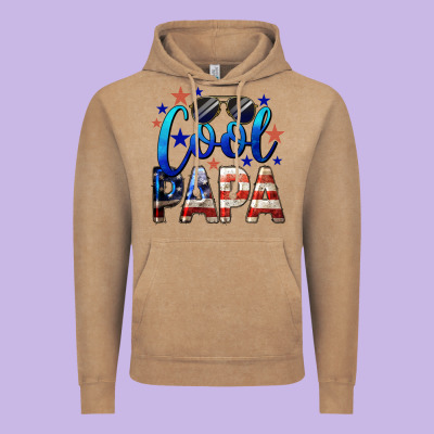 Cool Papa American Flag 4th Of July Vintage Hoodie Designed By Lillyallendesigns