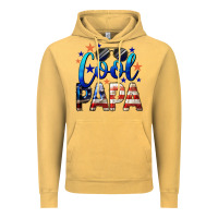 Vintage Mustard Cool Papa American Flag 4th of July Vintage Hoodie - LillyAllenDesigns