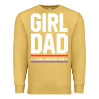 Antique Gold Girl Dad A True American Hero - Fathers Day Gift Premium Sweatshirt - artisFamous