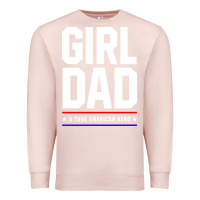 Pale Pink Girl Dad A True American Hero - Fathers Day Gift Premium Sweatshirt - artisFamous