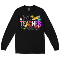 Black iBest Teacher Ever Long Sleeve Tee - CowhideDigitalArt