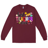 Burgundy iBest Teacher Ever Long Sleeve Tee - CowhideDigitalArt