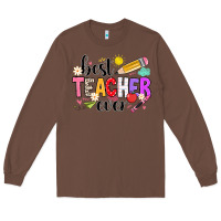 Chestnut iBest Teacher Ever Long Sleeve Tee - CowhideDigitalArt
