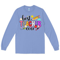 Colony Blue iBest Teacher Ever Long Sleeve Tee - CowhideDigitalArt