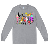 Heather Grey iBest Teacher Ever Long Sleeve Tee - CowhideDigitalArt