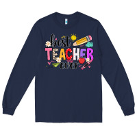 Navy iBest Teacher Ever Long Sleeve Tee - CowhideDigitalArt