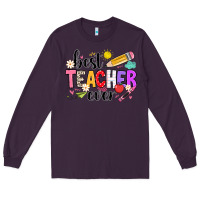 Plum iBest Teacher Ever Long Sleeve Tee - CowhideDigitalArt