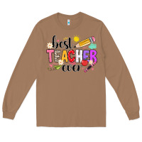 Toasted Coconut iBest Teacher Ever Long Sleeve Tee - CowhideDigitalArt