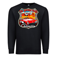 Black CLASSIC CARS ROUTE 66 Premium Sweatshirt - artisFamous