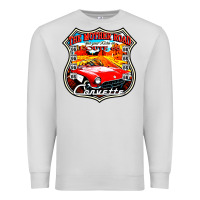 Dove Grey CLASSIC CARS ROUTE 66 Premium Sweatshirt - artisFamous