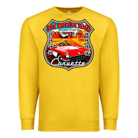Lemon CLASSIC CARS ROUTE 66 Premium Sweatshirt - artisFamous