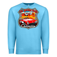 Ocean Blue CLASSIC CARS ROUTE 66 Premium Sweatshirt - artisFamous