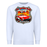 White CLASSIC CARS ROUTE 66 Premium Sweatshirt - artisFamous
