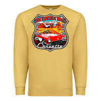 Antique Gold CLASSIC CARS ROUTE 66 Premium Sweatshirt - artisFamous