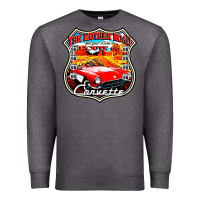 Charcoal Heather CLASSIC CARS ROUTE 66 Premium Sweatshirt - artisFamous