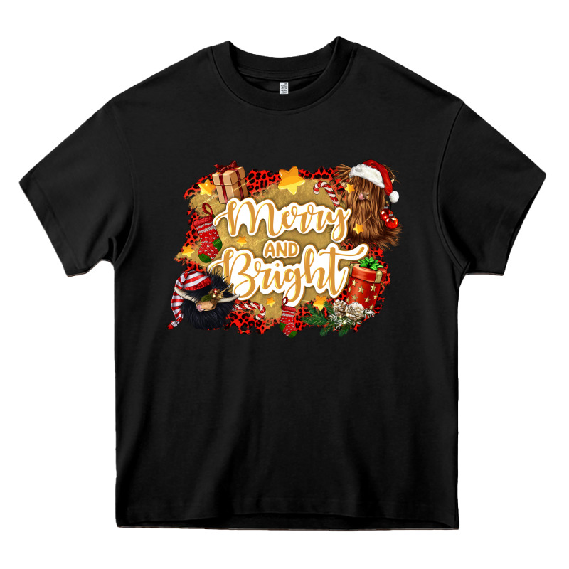 Merry And Bright Heavy Core Tee by CowGirlArtShop | Teevron