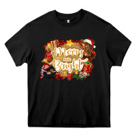Black merry and bright Heavy Core Tee - CowGirlArtShop