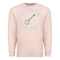 Pale Pink Banjo Bluegrass Music Traditional Musician Funny Gift Premium Sweatshirt - artisFamous
