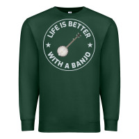 Sports Green Banjo Bluegrass Music Traditional Musician Funny Gift Premium Sweatshirt - artisFamous
