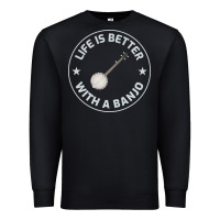 Black Banjo Bluegrass Music Traditional Musician Funny Gift Premium Sweatshirt - artisFamous