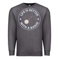 Charcoal Heather Banjo Bluegrass Music Traditional Musician Funny Gift Premium Sweatshirt - artisFamous