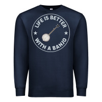 Navy Banjo Bluegrass Music Traditional Musician Funny Gift Premium Sweatshirt - artisFamous