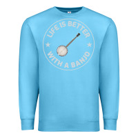 Ocean Blue Banjo Bluegrass Music Traditional Musician Funny Gift Premium Sweatshirt - artisFamous
