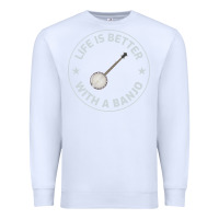 White Banjo Bluegrass Music Traditional Musician Funny Gift Premium Sweatshirt - artisFamous