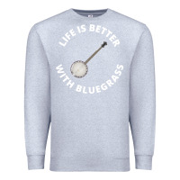 Heather Grey Banjo Bluegrass Music Traditional Musician Funny Gift Premium Sweatshirt - artisFamous
