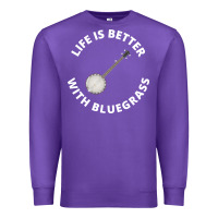Purple Banjo Bluegrass Music Traditional Musician Funny Gift Premium Sweatshirt - artisFamous